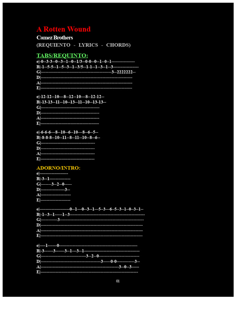 A Rotten Sore.pdf | PDF | Songs | Musical Forms