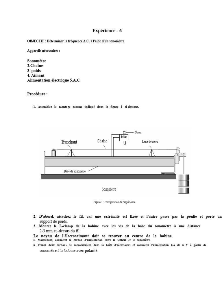 Mesure de fréquence A.C. avec sonomètre PDF Inducteur Électricité — free download