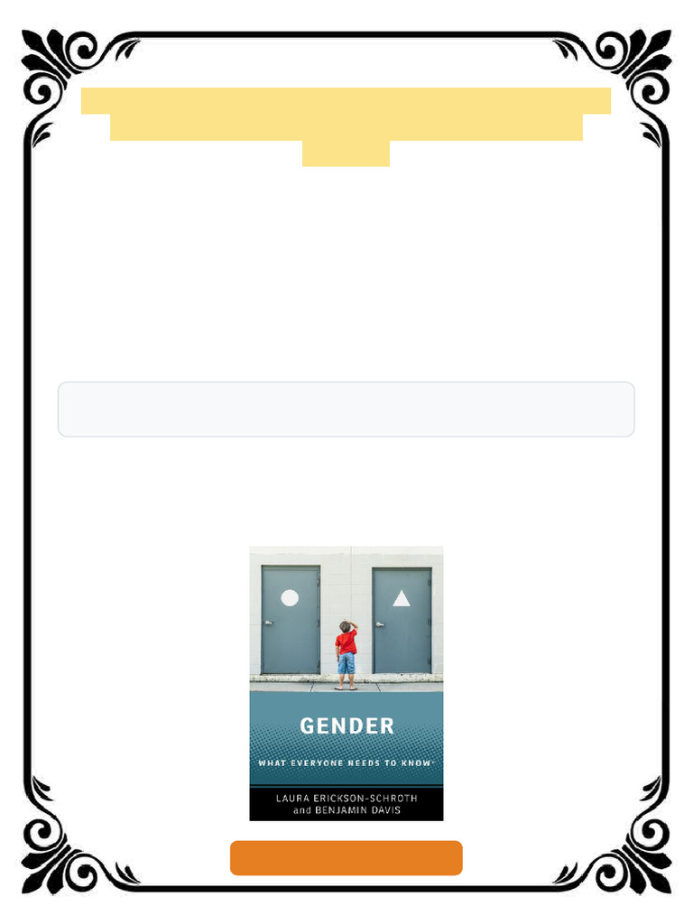 Gender What Everyone Needs To Know® EricksonSchroth Ebook Hot Release