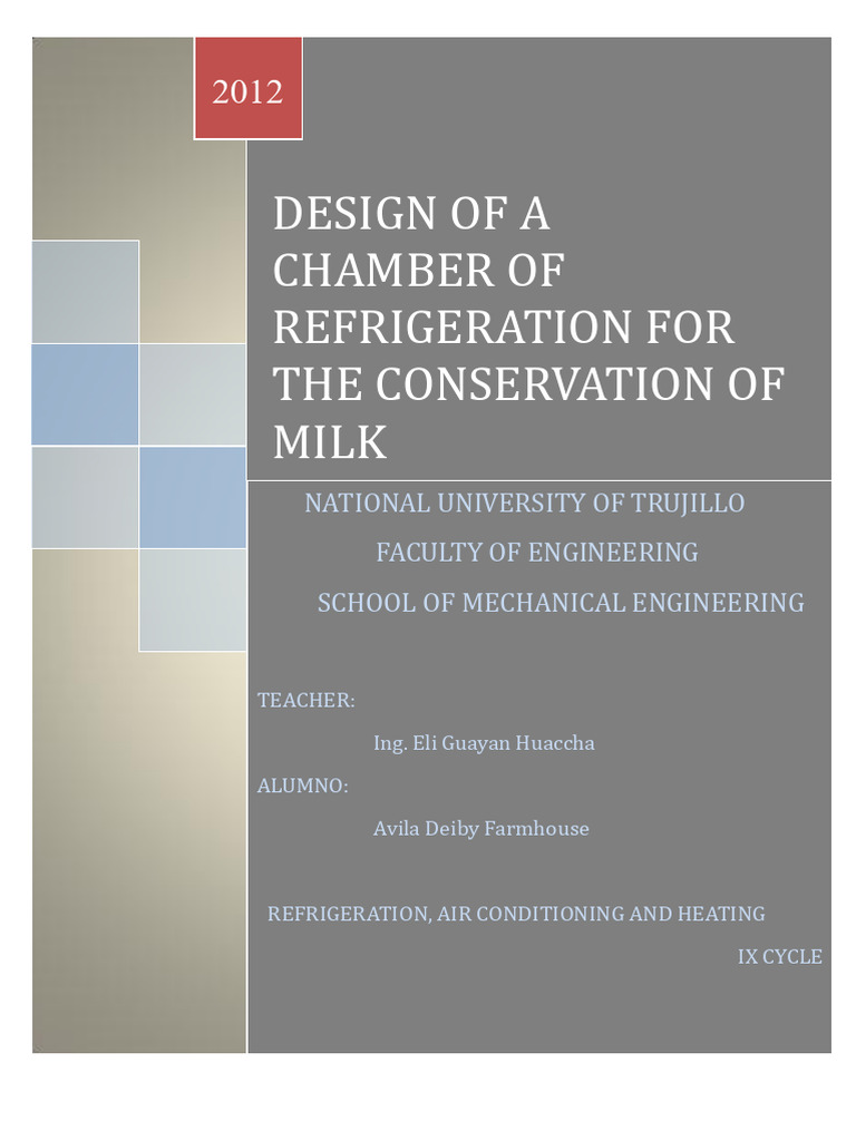 Refrigeration Chamber Design for Milk | PDF | Air Conditioning ...