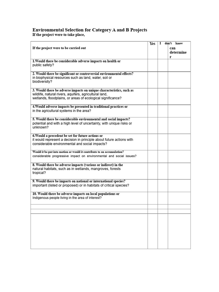 Environmental Impact Assessment Criteria | PDF | Wetland | Biodiversity