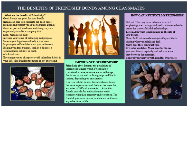 Benefits of Friendship Among Classmates | PDF | Friendship | Emotions
