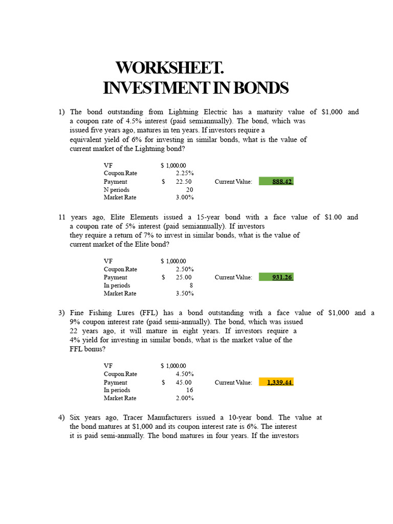 Bond Valuation and Yield Calculations | PDF | Bonds (Finance) | Yield ...