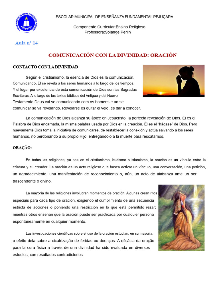 Clase 14_ Comunicación con la Divinidad | PDF | Oración | Divinidad