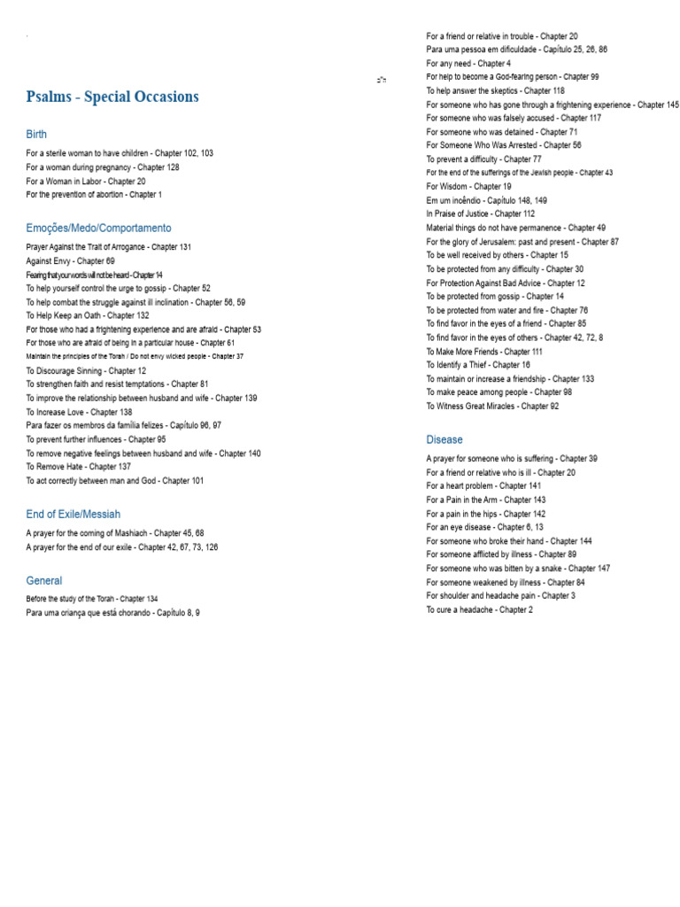 Tehilim - Special Occasions | PDF | Psalms | Religious Belief And Doctrine