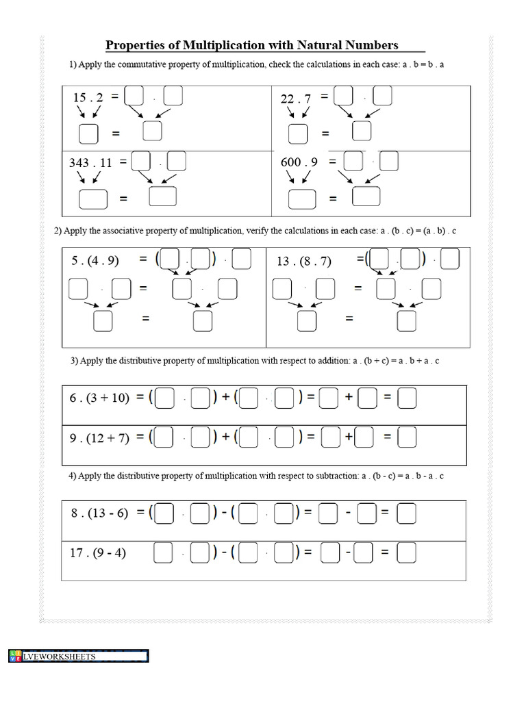 Commutative, Associative, and Distributive Properties | PDF