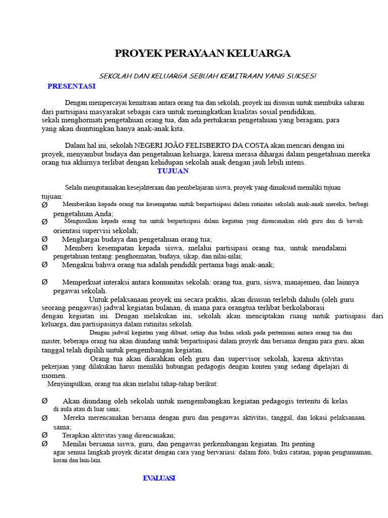 Kemitraan Sekolah dan Keluarga Sukses | PDF