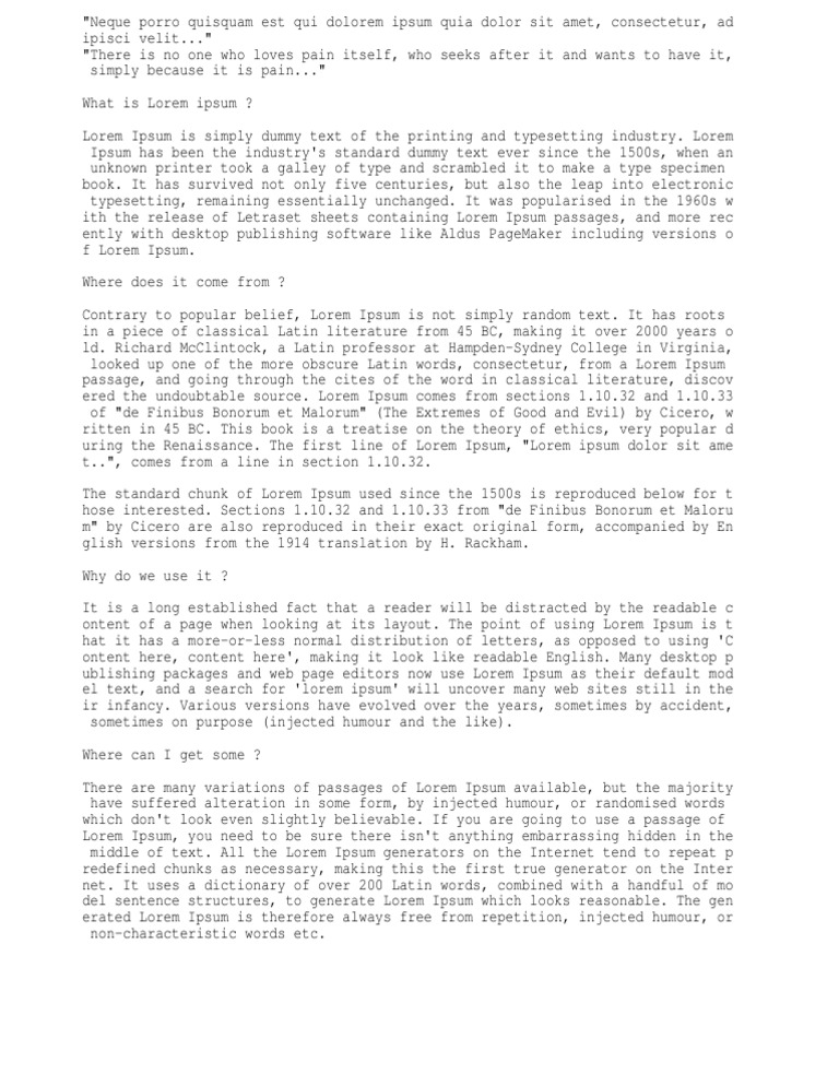 Understanding Lorem Ipsum Text | PDF | Foreign Language Studies
