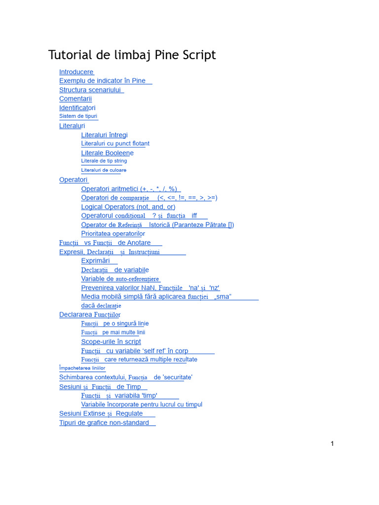 Tutorial de Limbaj Pine Script | PDF