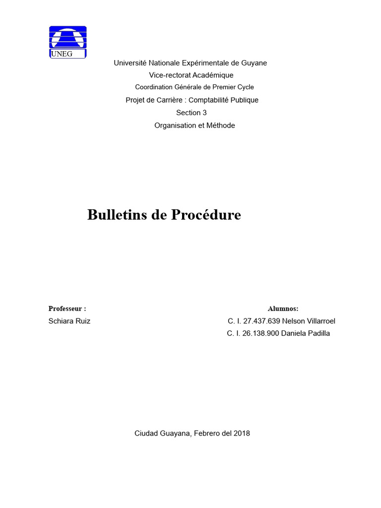 Organisation des Bulletins de Procédure | PDF | Fichier informatique ...