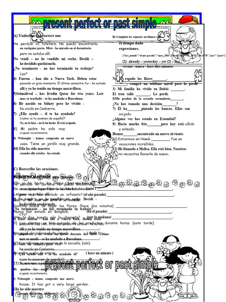 Presente Perfecto o Pasado Simple | PDF