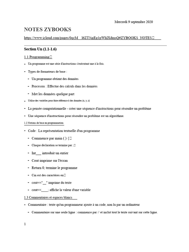 Introduction à la Programmation et Algorithmes | PDF | Structure de ...