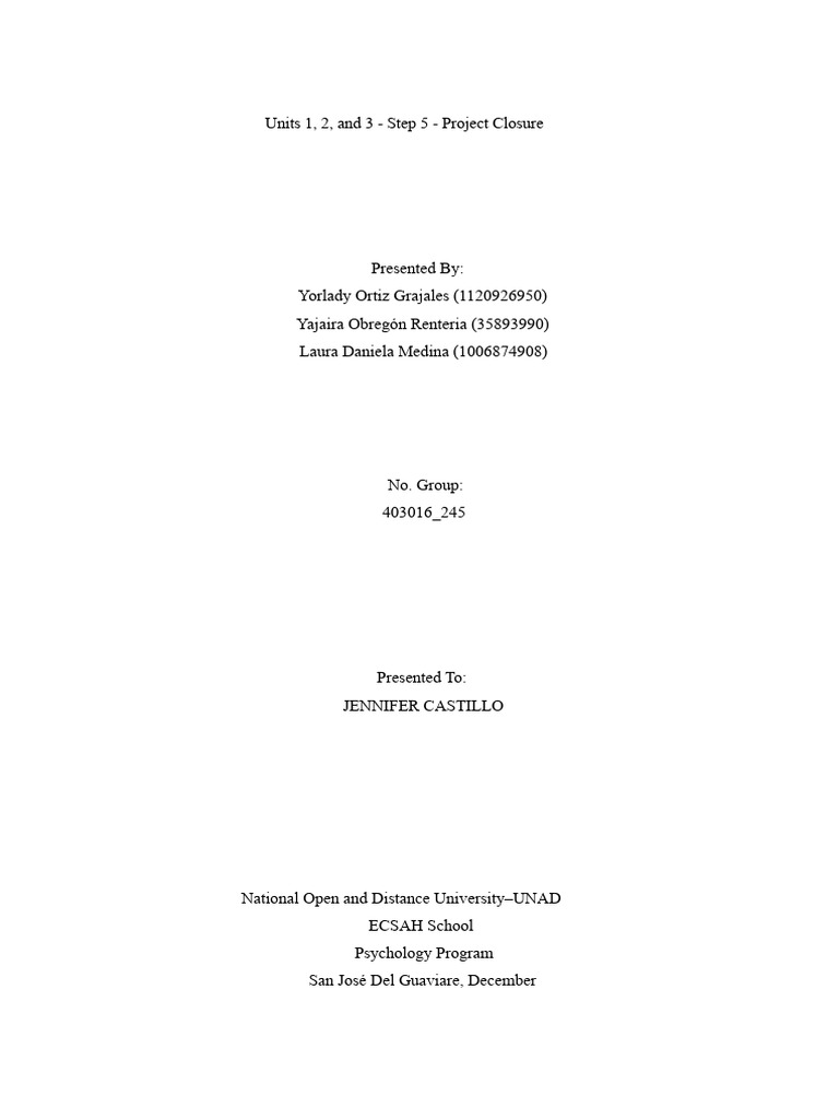 FINAL Units 1, 2, and 3 - Step 5 - Project Closure | PDF | Mediation ...
