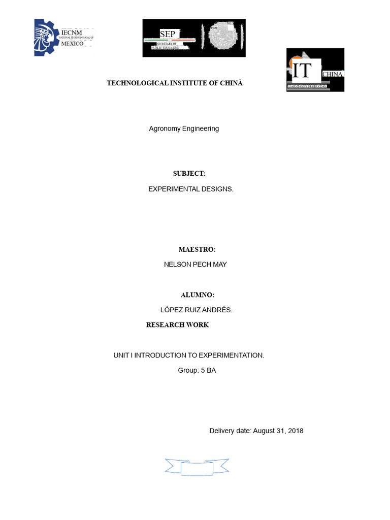 Unit 1 Experimental Design | PDF | Hypothesis | Experiment