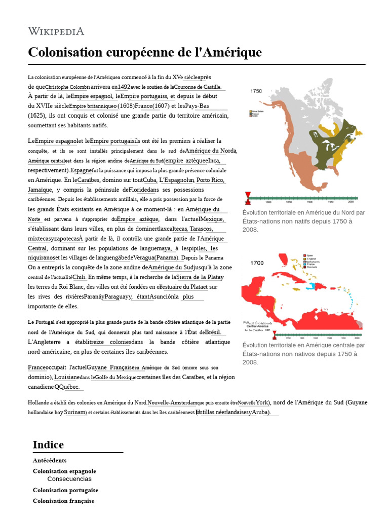 Colonisation européenne en Amérique | PDF | Amériques | Colonisation