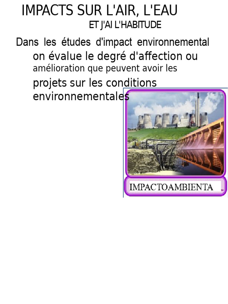 Impacts Environnementaux sur Air et Eau | PDF | Eau | Sol (pédologie)