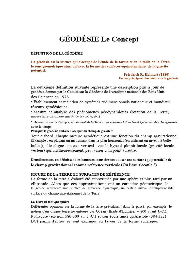 Introduction à la géodésie et ses concepts | PDF | Géodésie | Terre