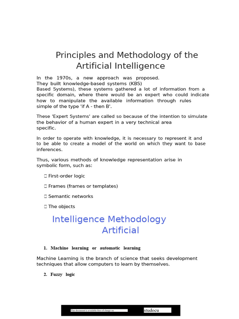 Principles and Methodology of Artificial Intelligence 2 6 | PDF ...