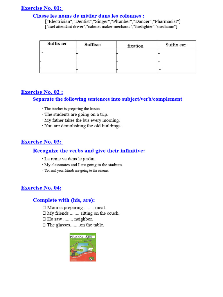 Language Exercises for Vocabulary and Grammar | PDF | Linguistic ...