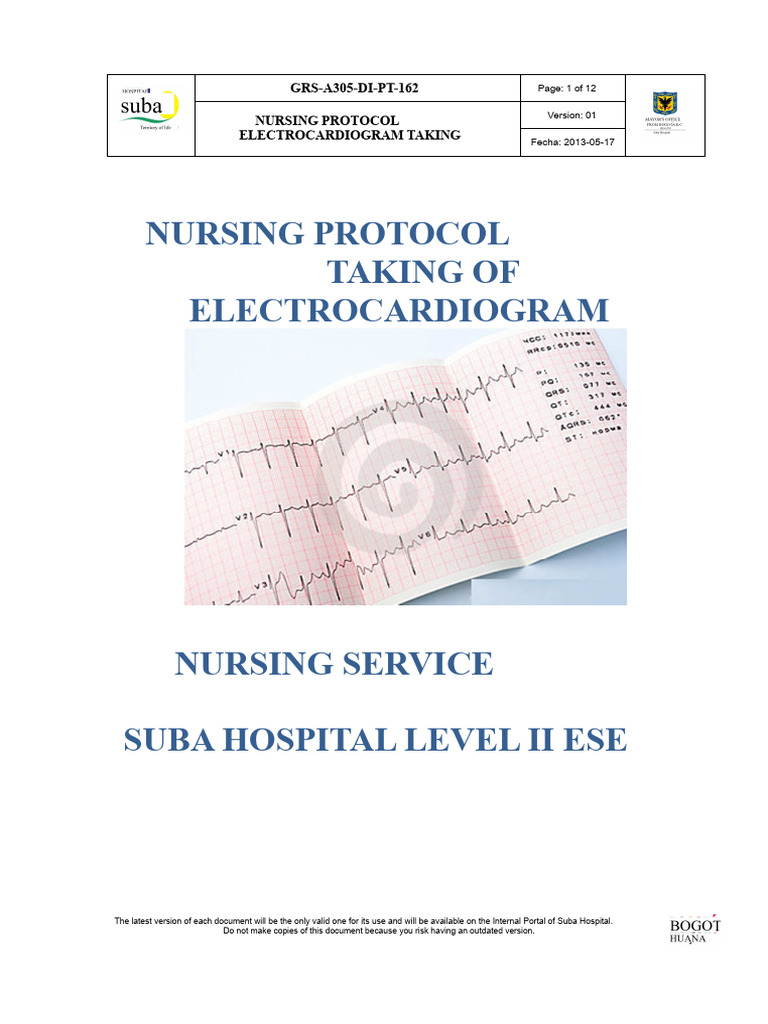 Nursing Protocol for ECG Recording | PDF | Electrocardiography ...