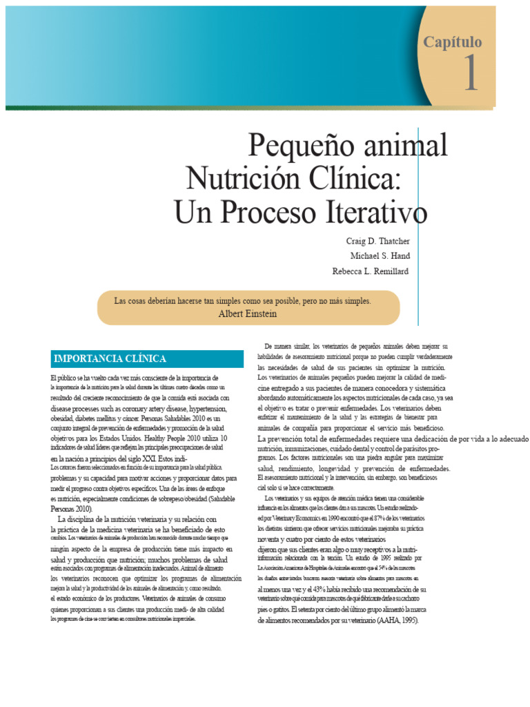 Mejora de la Nutrición en Animales Pequeños | PDF | Nutrición | Dieta y ...