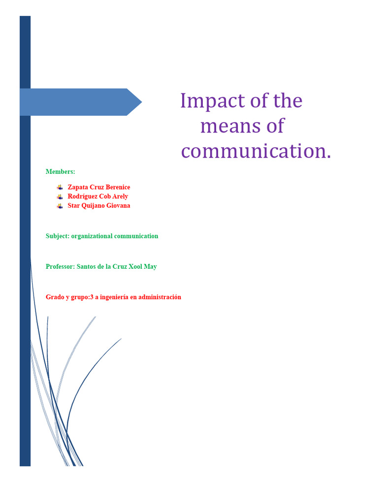 Impact of the Media. Unit 5 | PDF | Communication | Computer Network