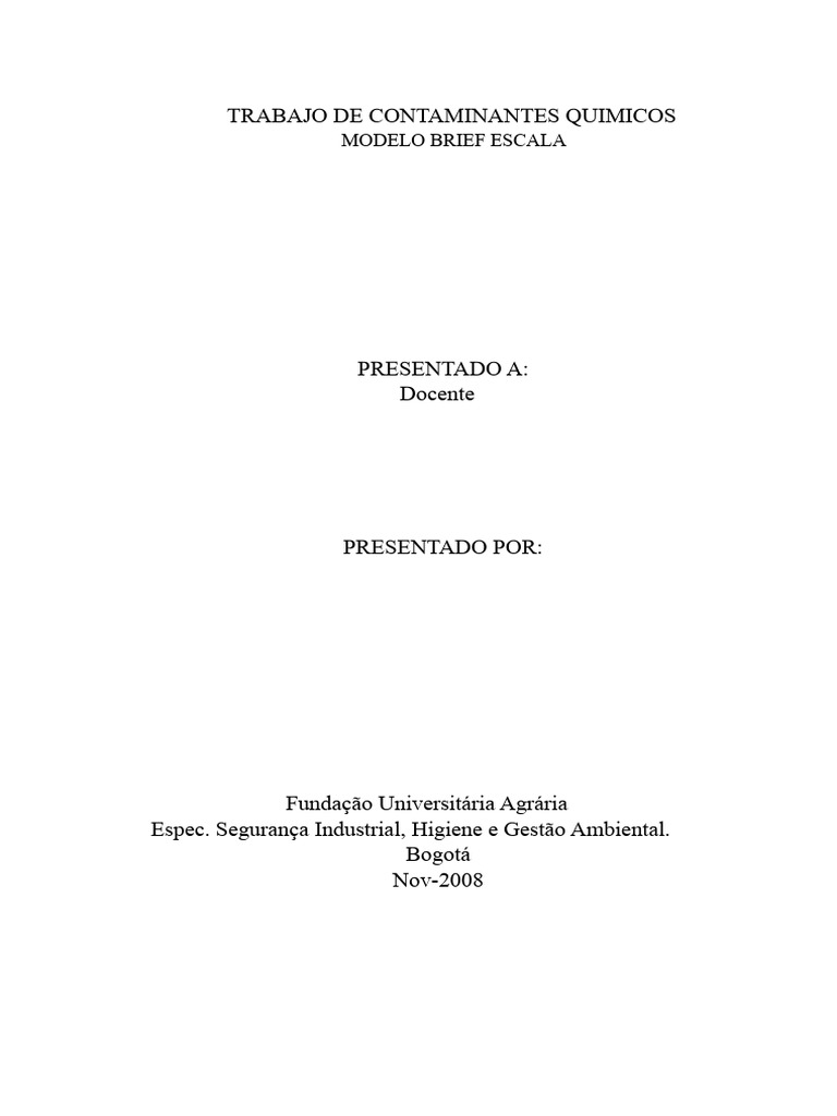 Modelo Brief e Scala para TLVs em Trabalho | PDF