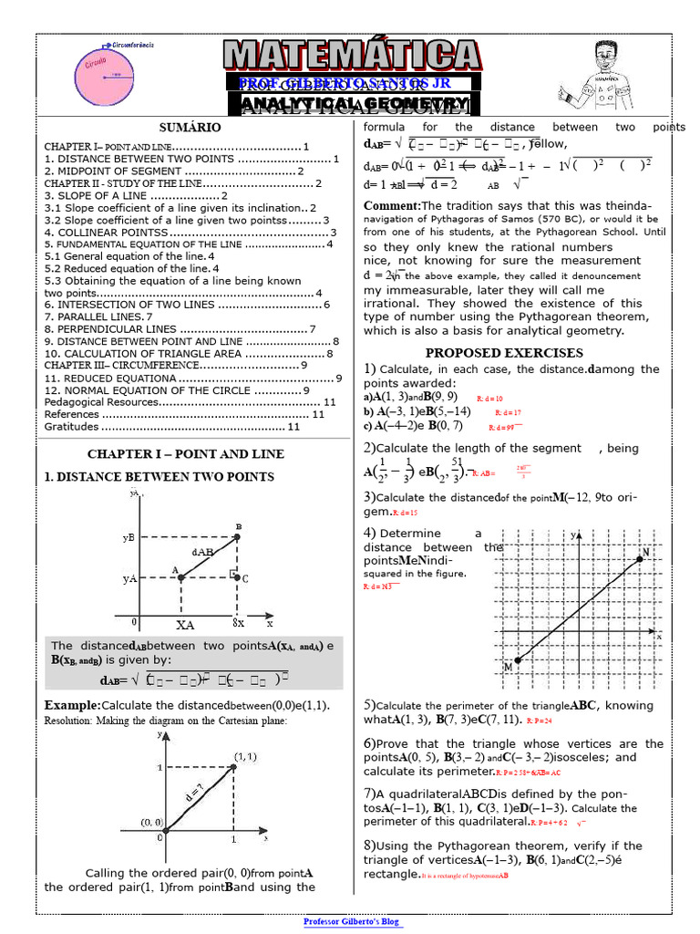 Analytical Geometry: Distance Formulas | PDF | Line (Geometry) | Triangle