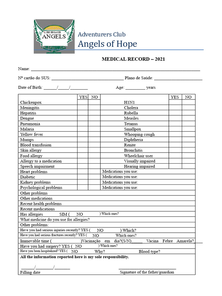 blank medical record | PDF | Vaccines | Immunology