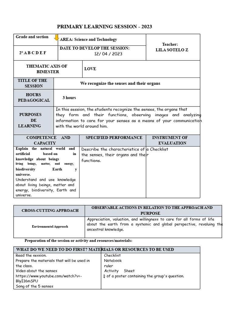Recognizing Senses in Science Class | PDF | Senses | Hypothesis