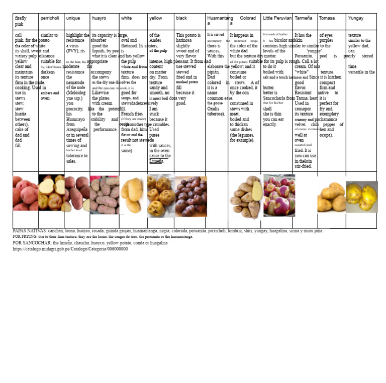 VARIETIES OF POTATO | PDF | Potato | Asian Cuisine