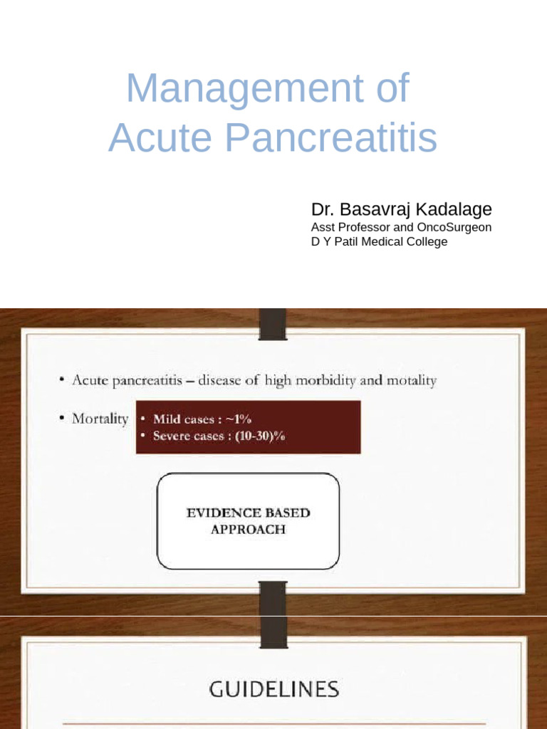 Management of Acute Pancreatitis | PDF