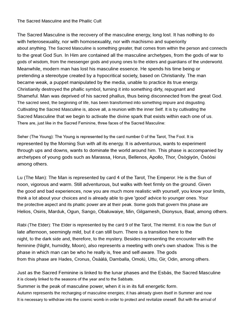 sacred masculine .pdf | PDF | Deities | Masculinity