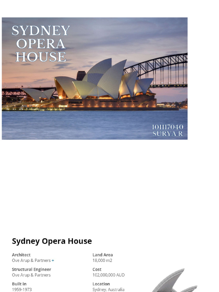 Diseño y Estructura de la Ópera de Sídney | PDF | Hormigón | Loseta