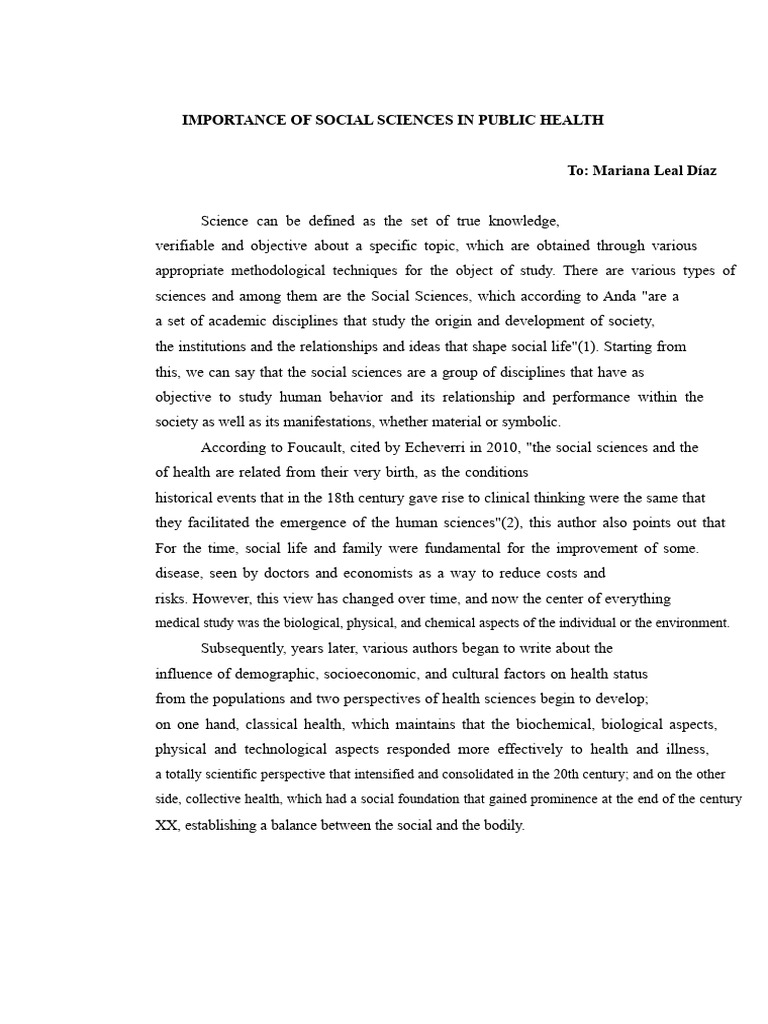 Role of Social Sciences in Public Health | PDF | Social Sciences | Science
