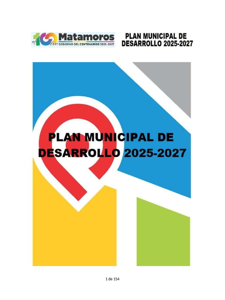 Plan Municipal de Desarrollo Matamoros 2025-2027 | PDF | Planificación ...