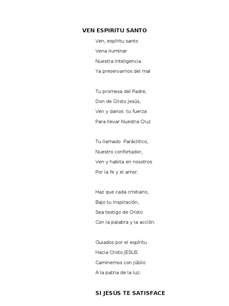 Cancion de Religion Misa (liturgia) espíritu Santo