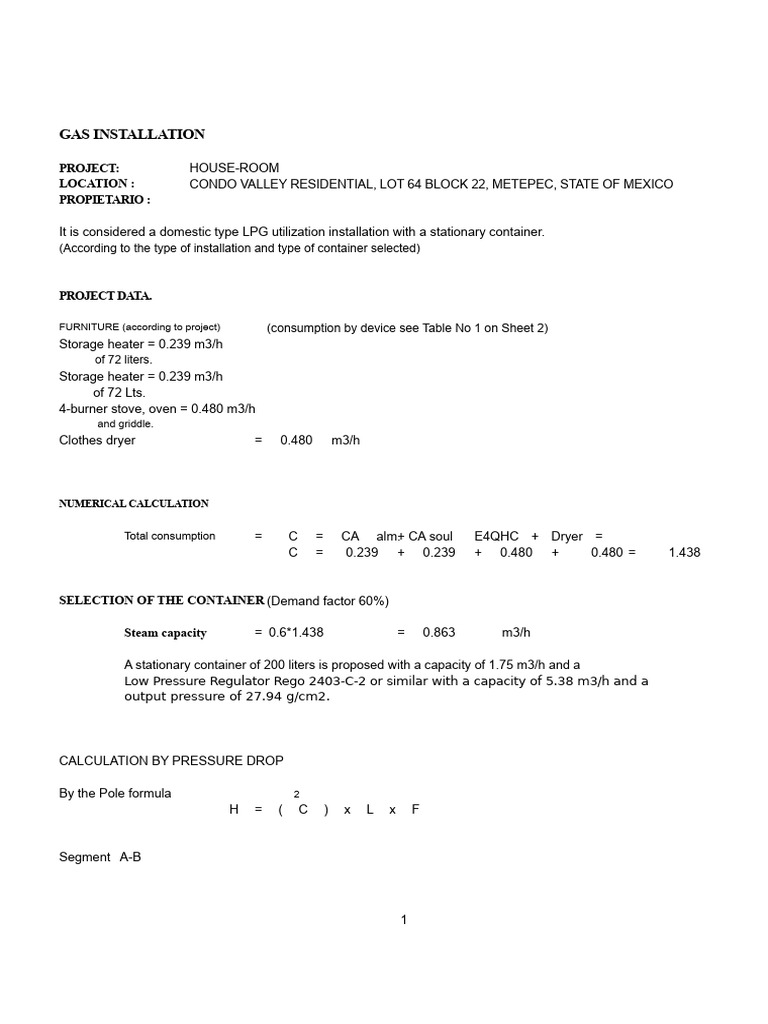 Gas Calculation | PDF | Liquefied Petroleum Gas | Home Appliance
