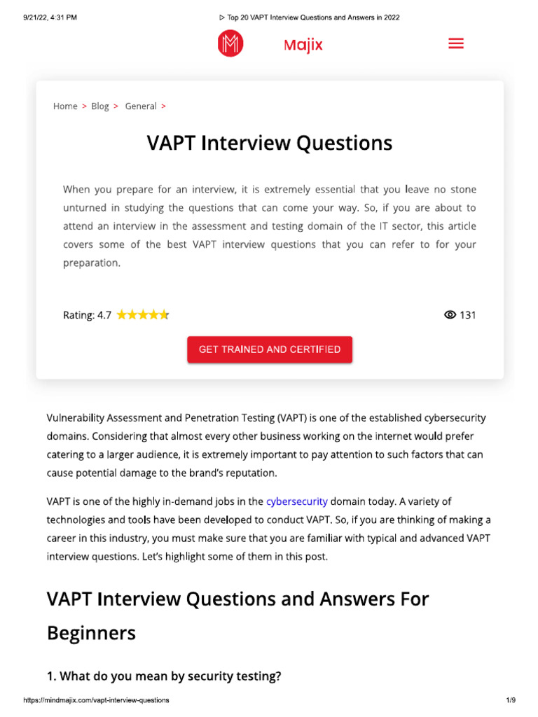 Vapt Questions | PDF