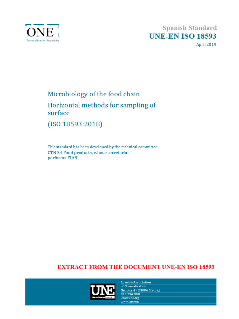 ISO 18593: Surface Sampling Methods | PDF | International Organization ...