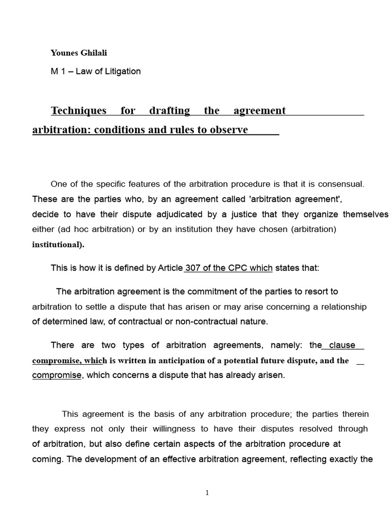 Arbitration Agreement Drafting Guide | PDF | Arbitration | Arbitral ...