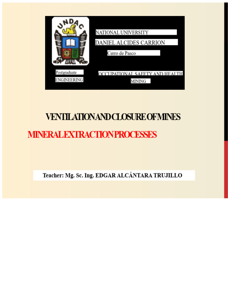 Mine Ventilation and Mineral Extraction | PDF