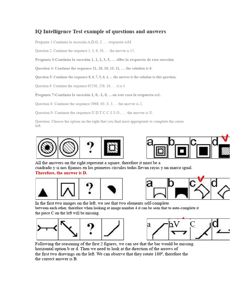 Iq Test Explained With Answers And Solutions
