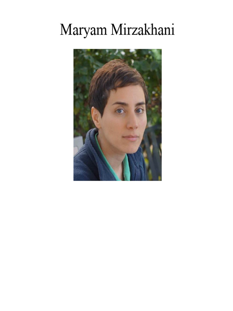 Maryam Mirzakhani | PDF | Geometry | Mathematics