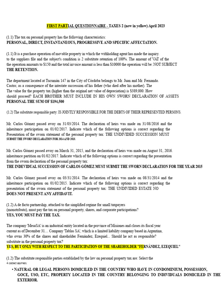 1st Partial - Taxes 2 | PDF | Taxes | Value Added Tax