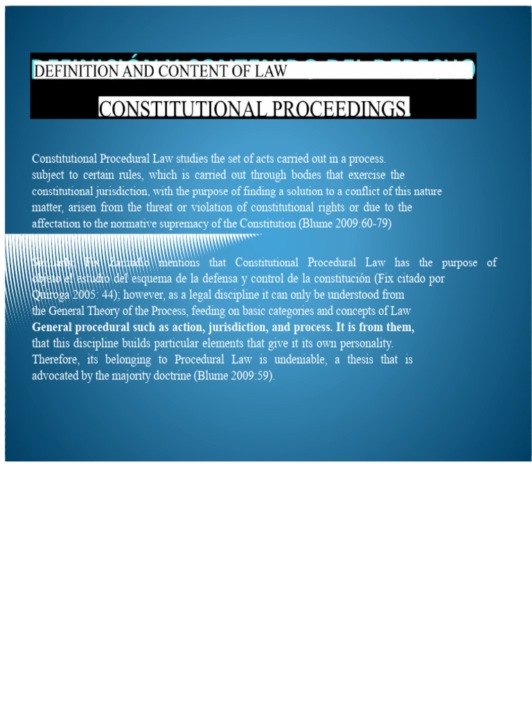 Definition and Content of Constitutional Procedural Law | PDF | Habeas ...
