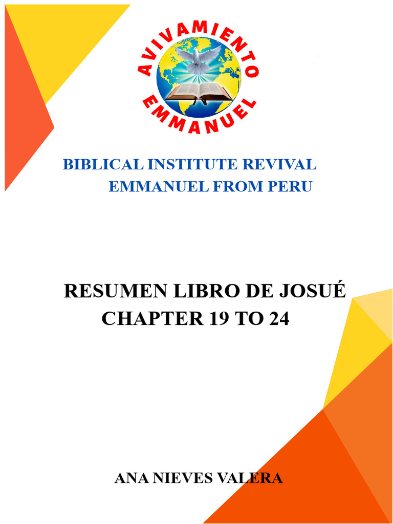 Summary of the book of Joshua chapters 19 to 24: In these chapters, the ...