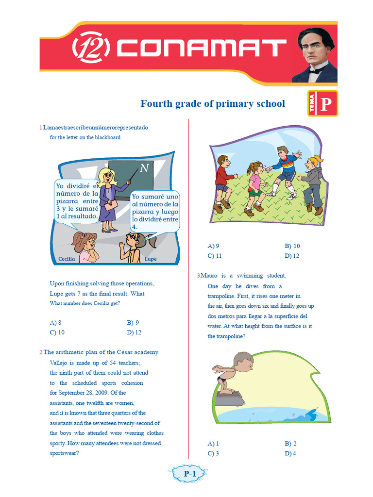 Fourth Grade Math Exam Questions | PDF | Mathematics