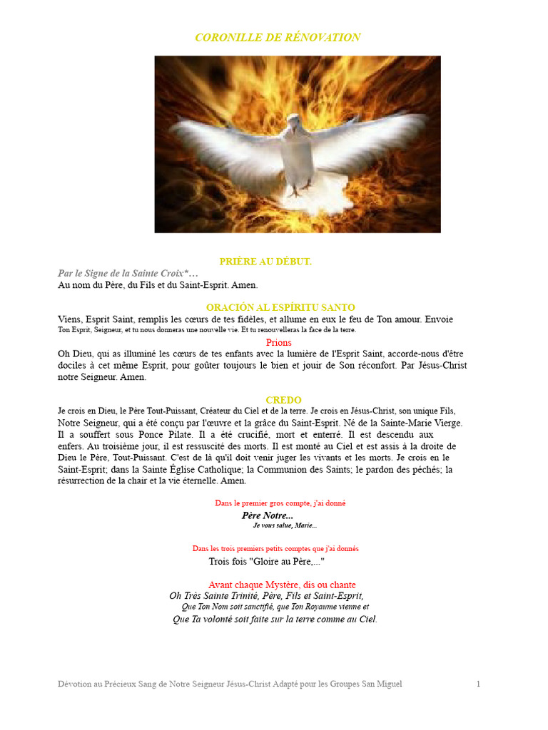 Prière et Méditation sur la Rénovation Spirituelle | PDF | Saint-Esprit ...