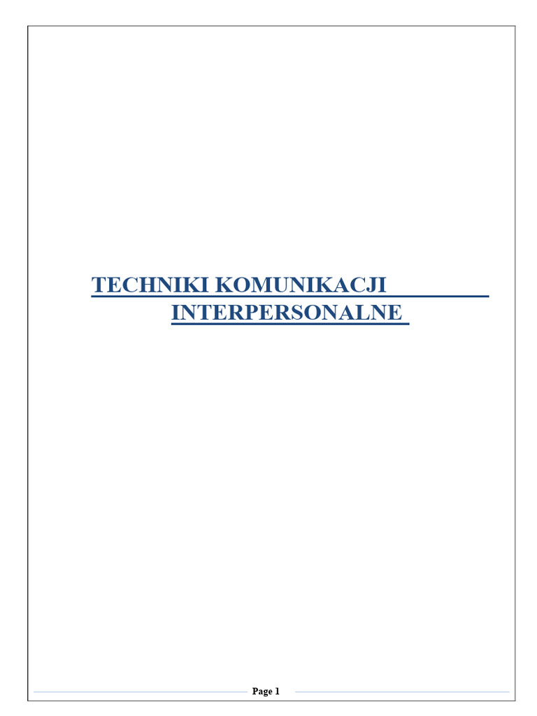 Techniki Komunikacji - Kurs | PDF